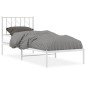 vidaXL Bettgestell mit Kopfteil Metall Weiß 80x200 cm vidaXL Bettgestell mit Kopfteil Metall Weiß 80x200 cm