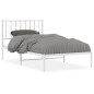vidaXL Bettgestell mit Kopfteil Metall Weiß 100x190 cm vidaXL Bettgestell mit Kopfteil Metall Weiß 100x190 cm