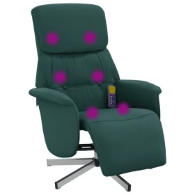 vidaXL Massagesessel mit Fußteil Dunkelgrün Stoff