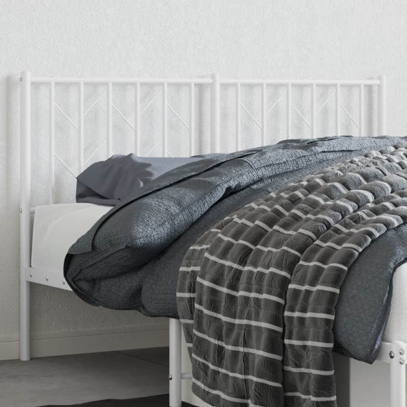 vidaXL Kopfteil Metall Weiß 135 cm