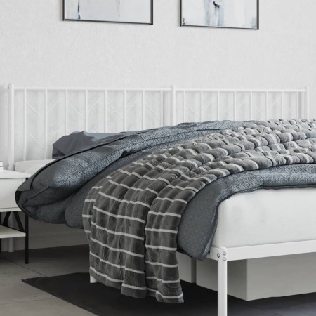 vidaXL Kopfteil Metall Weiß 200 cm