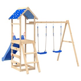   vidaXL Schaukelsitze 2 Stk. mit Klettersteinen Blau Polyethene