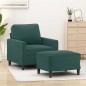 vidaXL Sessel mit Hocker Dunkelgrün 60 cm Samt vidaXL Sessel mit Hocker Dunkelgrün 60 cm Samt