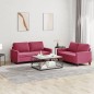 vidaXL 2-tlg. Sofagarnitur mit Kissen Weinrot Samt vidaXL 2-tlg. Sofagarnitur mit Kissen Weinrot Samt