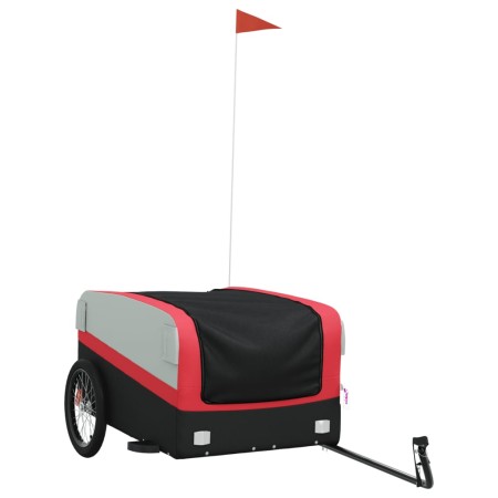 vidaXL Fahrradanhänger Schwarz und Rot 45 kg Eisen