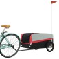 vidaXL Fahrradanhänger Schwarz und Rot 45 kg Eisen vidaXL Fahrradanhänger Schwarz und Rot 45 kg Eisen