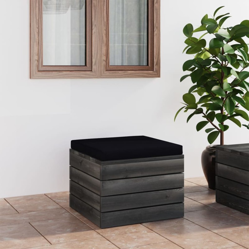 Garten-Paletten-Hocker mit Sitzkissen Kiefernholz Garten-Paletten-Hocker mit Sitzkissen Kiefernholz