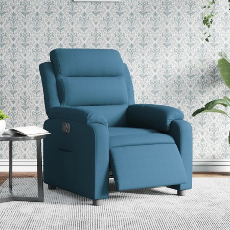 vidaXL Relaxsessel Elektrisch Blau Samt