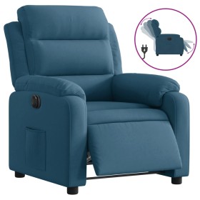 vidaXL Relaxsessel Elektrisch Blau Samt