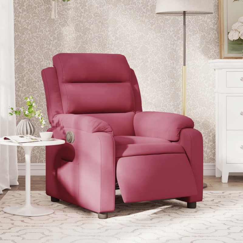 vidaXL Relaxsessel Elektrisch Weinrot Samt vidaXL Relaxsessel Elektrisch Weinrot Samt