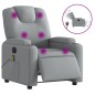 vidaXL Massagesessel Elektrisch Hellgrau Stoff vidaXL Massagesessel Elektrisch Hellgrau Stoff