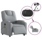 vidaXL Massagesessel Elektrisch Hellgrau Stoff vidaXL Massagesessel Elektrisch Hellgrau Stoff