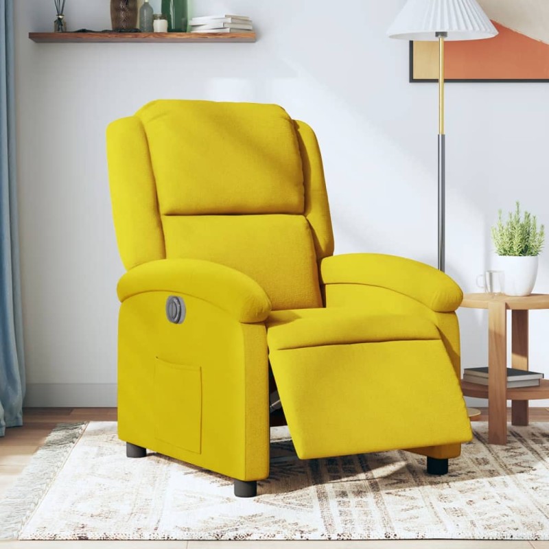 vidaXL Relaxsessel Elektrisch Gelb Samt vidaXL Relaxsessel Elektrisch Gelb Samt