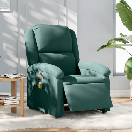 vidaXL Massagesessel Elektrisch Dunkelgrün Samt