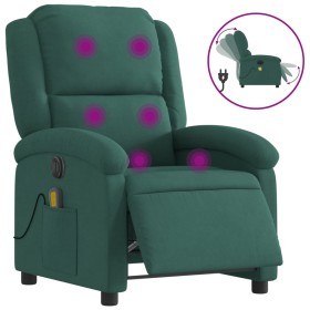 vidaXL Massagesessel Elektrisch Dunkelgrün Samt