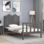 vidaXL Massivholzbett mit Kopfteil Grau 90x190 cm vidaXL Massivholzbett mit Kopfteil Grau 90x190 cm