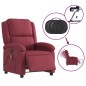 vidaXL Massagesessel Elektrisch Weinrot Stoff vidaXL Massagesessel Elektrisch Weinrot Stoff