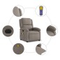 vidaXL Massagesessel Elektrisch Taupe Stoff vidaXL Massagesessel Elektrisch Taupe Stoff