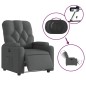 vidaXL Relaxsessel Elektrisch Dunkelgrau Stoff vidaXL Relaxsessel Elektrisch Dunkelgrau Stoff