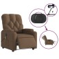 vidaXL Massagesessel Elektrisch Braun Stoff vidaXL Massagesessel Elektrisch Braun Stoff
