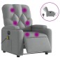 vidaXL Massagesessel Elektrisch Hellgrau Stoff vidaXL Massagesessel Elektrisch Hellgrau Stoff
