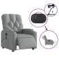 vidaXL Massagesessel Elektrisch Hellgrau Stoff vidaXL Massagesessel Elektrisch Hellgrau Stoff