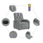 vidaXL Massagesessel Elektrisch Hellgrau Stoff vidaXL Massagesessel Elektrisch Hellgrau Stoff