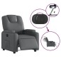 vidaXL Relaxsessel Elektrisch Grau Kunstleder vidaXL Relaxsessel Elektrisch Grau Kunstleder