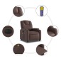 vidaXL Massagesessel Elektrisch Braun Kunstleder vidaXL Massagesessel Elektrisch Braun Kunstleder