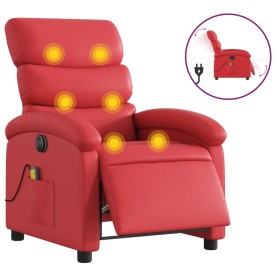 vidaXL Massagesessel Elektrisch Rot Kunstleder