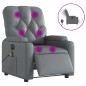 vidaXL Massagesessel Elektrisch Grau Kunstleder vidaXL Massagesessel Elektrisch Grau Kunstleder