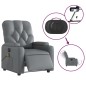 vidaXL Massagesessel Elektrisch Grau Kunstleder vidaXL Massagesessel Elektrisch Grau Kunstleder