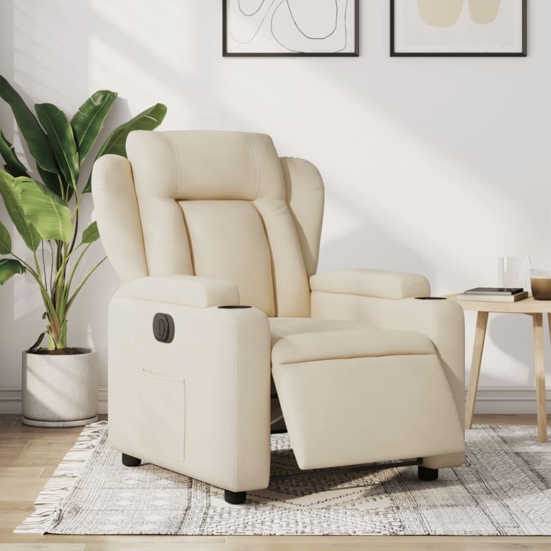 vidaXL Relaxsessel Elektrisch Creme Stoff vidaXL Relaxsessel Elektrisch Creme Stoff