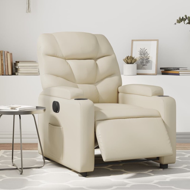 vidaXL Relaxsessel Elektrisch Creme Kunstleder vidaXL Relaxsessel Elektrisch Creme Kunstleder
