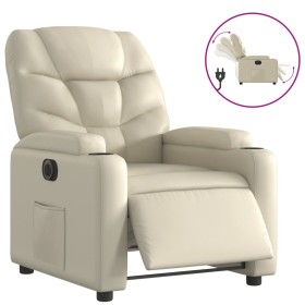 vidaXL Relaxsessel Elektrisch Creme Kunstleder