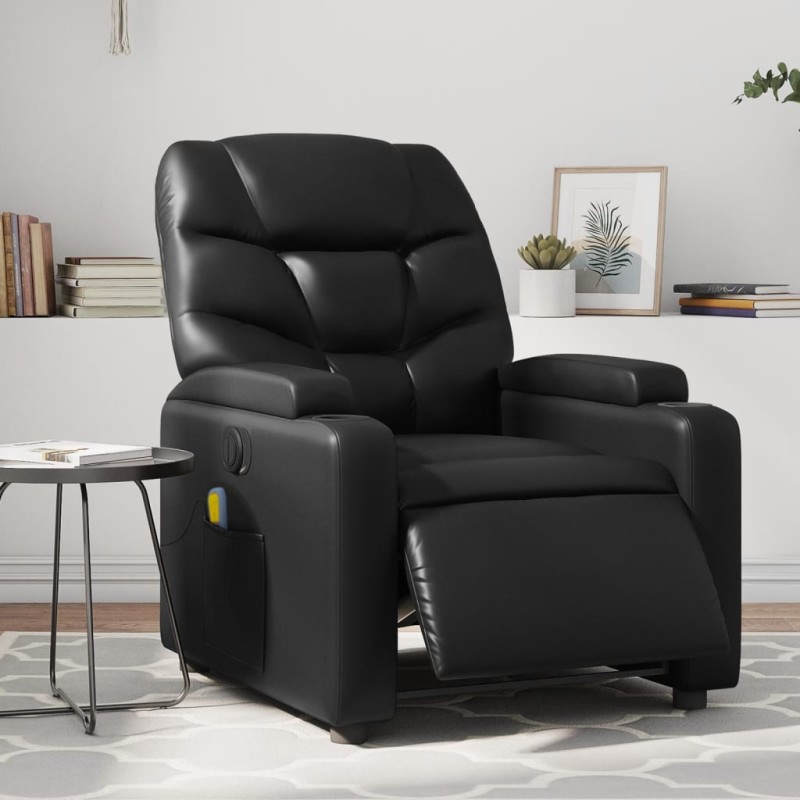 vidaXL Massagesessel Elektrisch Schwarz Kunstleder vidaXL Massagesessel Elektrisch Schwarz Kunstleder