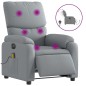 vidaXL Massagesessel Elektrisch Hellgrau Stoff vidaXL Massagesessel Elektrisch Hellgrau Stoff