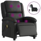 vidaXL Massagesessel Elektrisch Schwarz Echtleder vidaXL Massagesessel Elektrisch Schwarz Echtleder