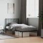 vidaXL Bettgestell mit Kopfteil Metall Schwarz 90x190 cm vidaXL Bettgestell mit Kopfteil Metall Schwarz 90x190 cm