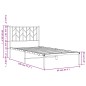 vidaXL Bettgestell mit Kopfteil Metall Schwarz 90x190 cm vidaXL Bettgestell mit Kopfteil Metall Schwarz 90x190 cm
