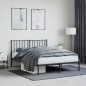 vidaXL Bettgestell mit Kopfteil Metall Schwarz 135x190 cm vidaXL Bettgestell mit Kopfteil Metall Schwarz 135x190 cm