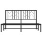 vidaXL Bettgestell mit Kopfteil Metall Schwarz 135x190 cm vidaXL Bettgestell mit Kopfteil Metall Schwarz 135x190 cm