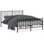 vidaXL Bettgestell mit Kopf- und Fußteil Metall Schwarz 140x190 cm vidaXL Bettgestell mit Kopf- und Fußteil Metall Schwarz 140x190 cm