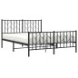 vidaXL Bettgestell mit Kopf- und Fußteil Metall Schwarz 140x190 cm vidaXL Bettgestell mit Kopf- und Fußteil Metall Schwarz 140x190 cm