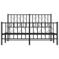 vidaXL Bettgestell mit Kopf- und Fußteil Metall Schwarz 140x190 cm vidaXL Bettgestell mit Kopf- und Fußteil Metall Schwarz 140x190 cm