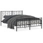 vidaXL Bettgestell mit Kopf- und Fußteil Metall Schwarz 150x200 cm vidaXL Bettgestell mit Kopf- und Fußteil Metall Schwarz 150x200 cm