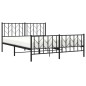 vidaXL Bettgestell mit Kopf- und Fußteil Metall Schwarz 150x200 cm vidaXL Bettgestell mit Kopf- und Fußteil Metall Schwarz 150x200 cm