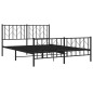 vidaXL Bettgestell mit Kopf- und Fußteil Metall Schwarz 150x200 cm vidaXL Bettgestell mit Kopf- und Fußteil Metall Schwarz 150x200 cm