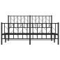 vidaXL Bettgestell mit Kopf- und Fußteil Metall Schwarz 150x200 cm vidaXL Bettgestell mit Kopf- und Fußteil Metall Schwarz 150x200 cm