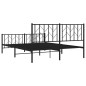 vidaXL Bettgestell mit Kopf- und Fußteil Metall Schwarz 150x200 cm vidaXL Bettgestell mit Kopf- und Fußteil Metall Schwarz 150x200 cm